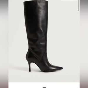 Mango black leather boots